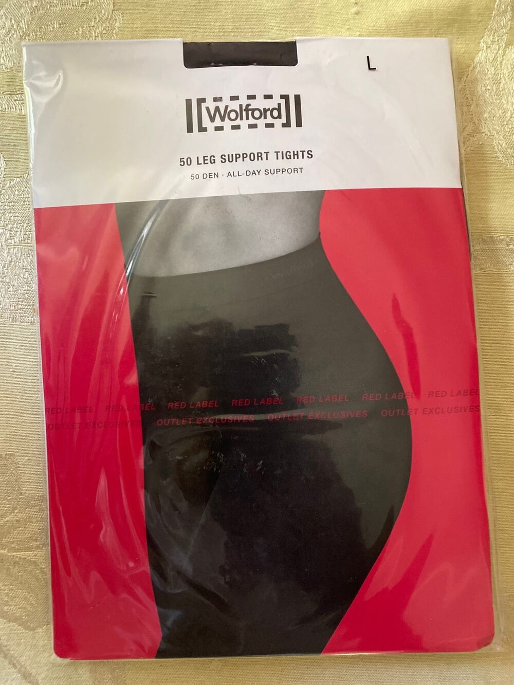 Wolford 50 Leg Support Tights Black Size L Opaque Compression Pantyhose NIB